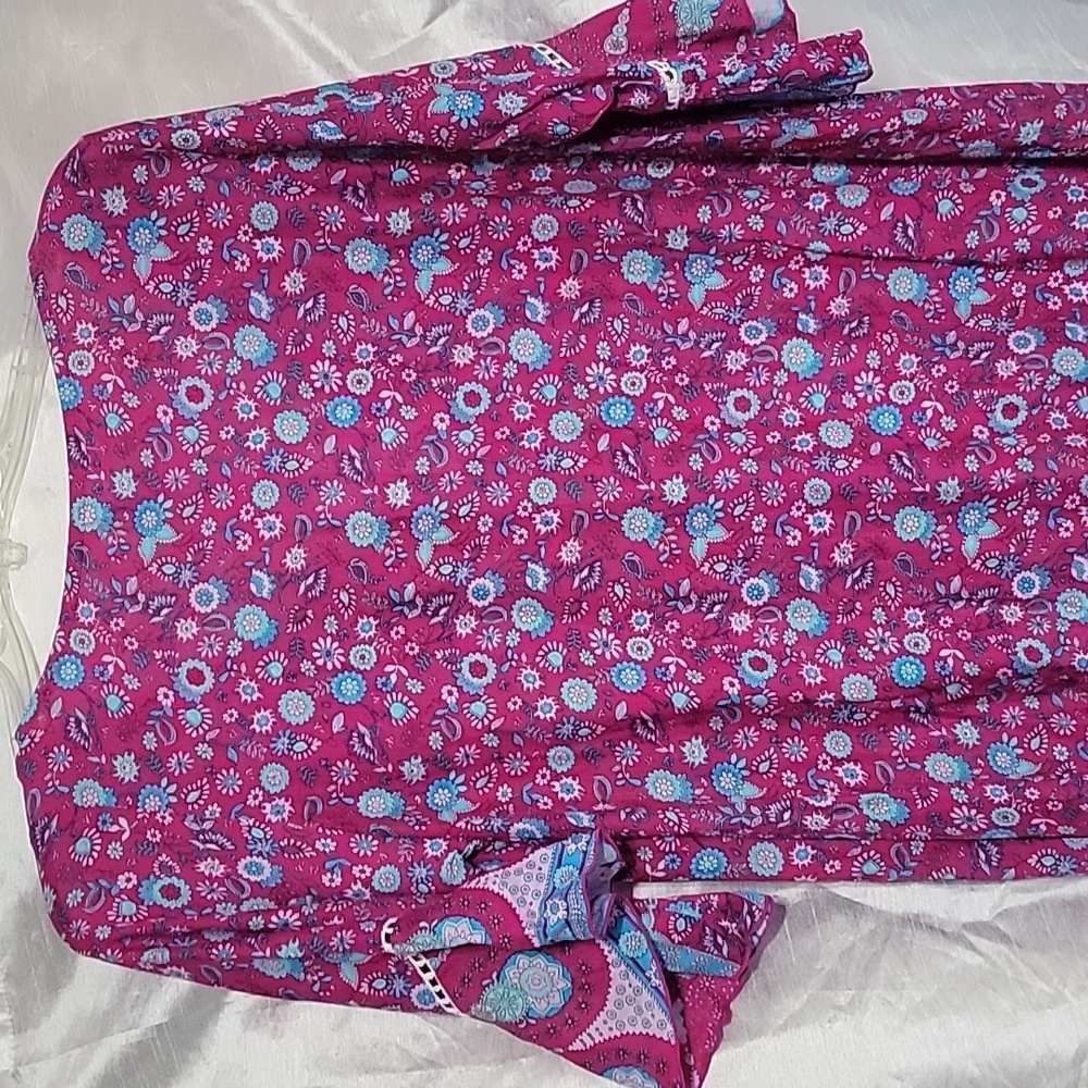 Nwt Aura Floral Boho Gypsy Dress Oversized Flowy Rayon Hi Lo Hem - Picture 8 of 12